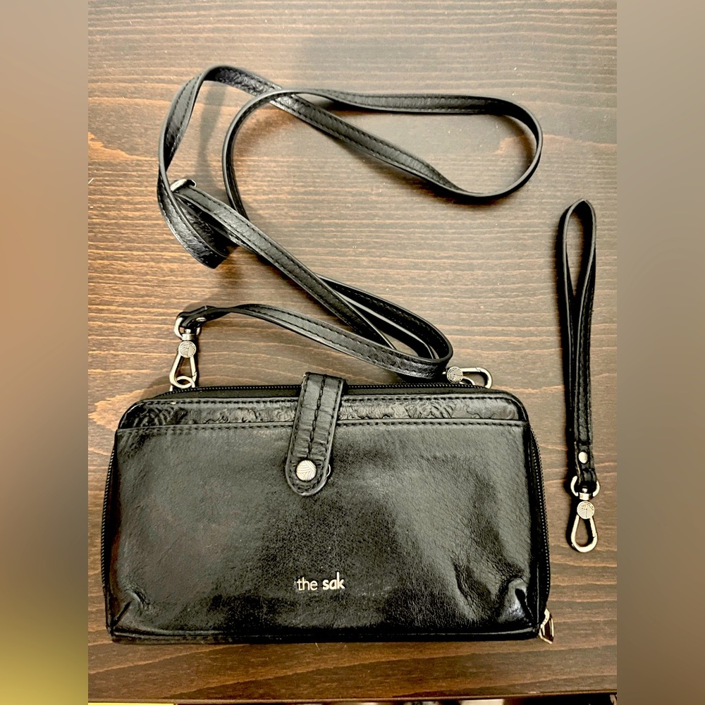 The Sak Clutch and crossbody. Wallet with attachable shoulder strap.